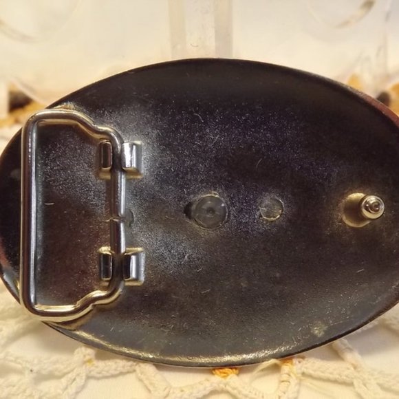 Western Brass & Silver-Tone Bull Rider Belt Buckle - Picture 5 of 5